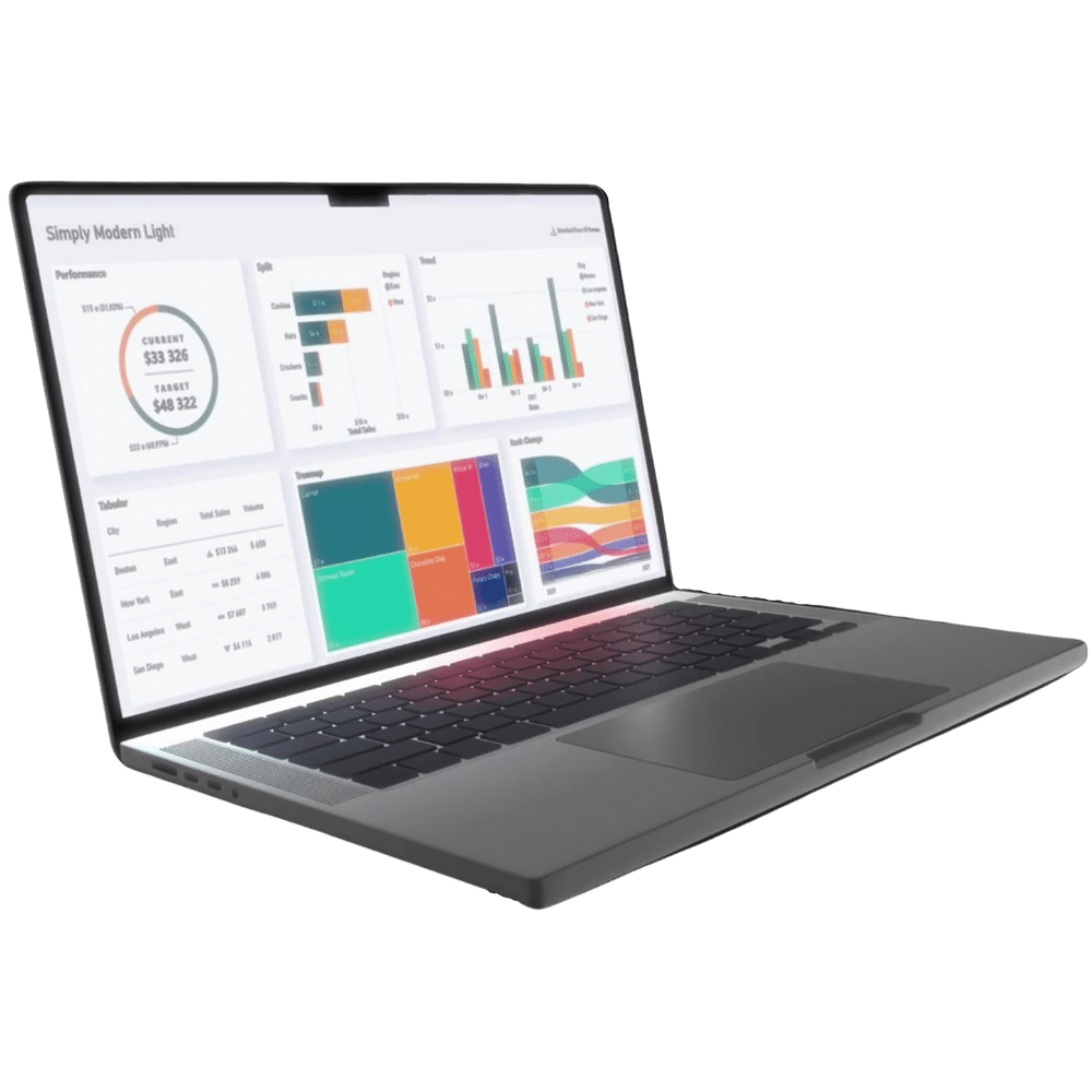 Macbook with BI Dashboard